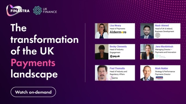Cover slide for "The transformation of the UK Payments landscape" webinar